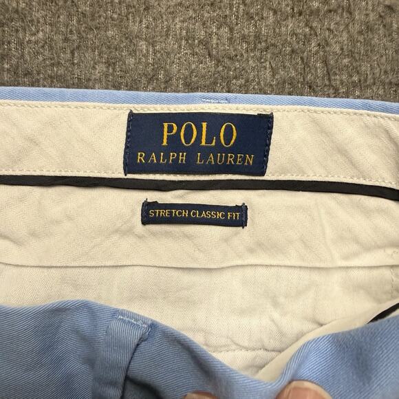 Polo Ralph Lauren Stretch Classic Fit Shorts Mens 40 Blue Chino Preppy Golf - Picture 2 of 7